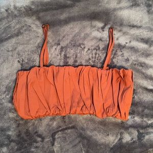 Ruffle bandeau crop top
